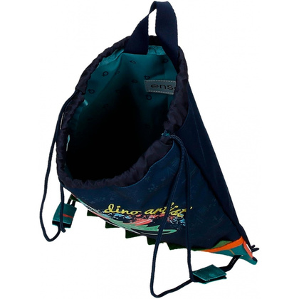 Мешок для обуви Enso "Dino artist", 34x27x10 см, темно-синий, зеленый - 4