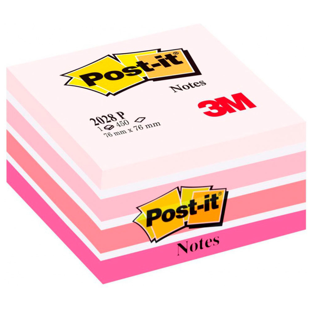 Бумага для заметок на клейкой основе "Post-it PastelPink", 76x76 мм, 450 листов, ассорти