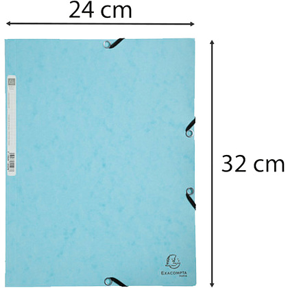 Папка на резинках "Aquarel", А4, 15 мм, картон, голубой - 4