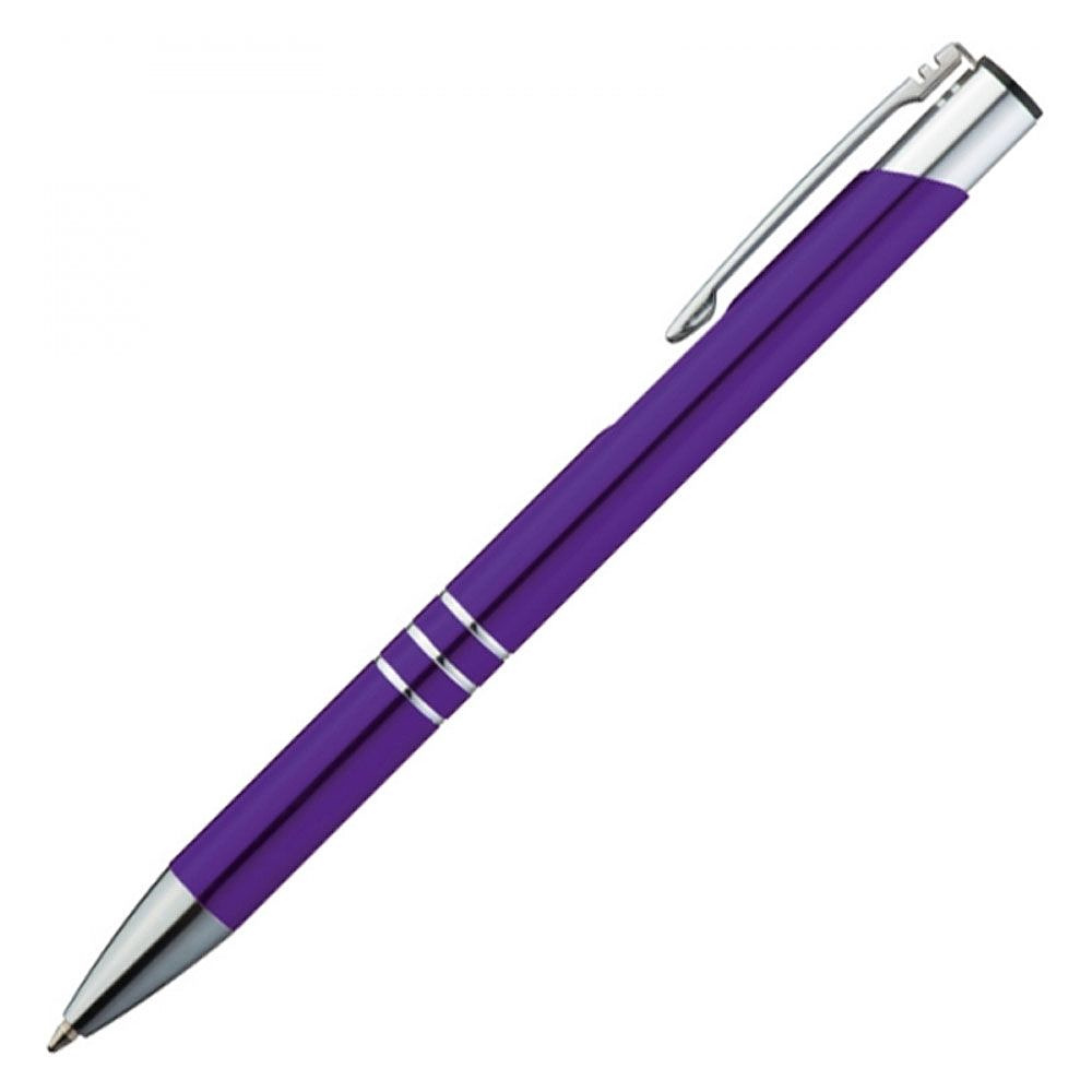 Ручка шариковая автоматическая "Ascot", 0.7 мм, фиолетовый, серебристый стерж. синий - 2
