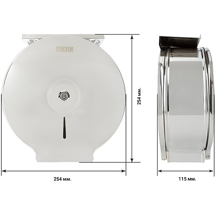 Диспенсер для туалетной бумаги в больших и средних рулонах BXG-PD-5005AС, металл, серебристый, глянцевый - 2