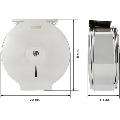 Диспенсер для туалетной бумаги в больших и средних рулонах BXG-PD-5005AС, металл, серебристый, глянцевый - 2