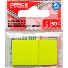 Закладки Office products, 25х43 мм, 50 штук, желтый