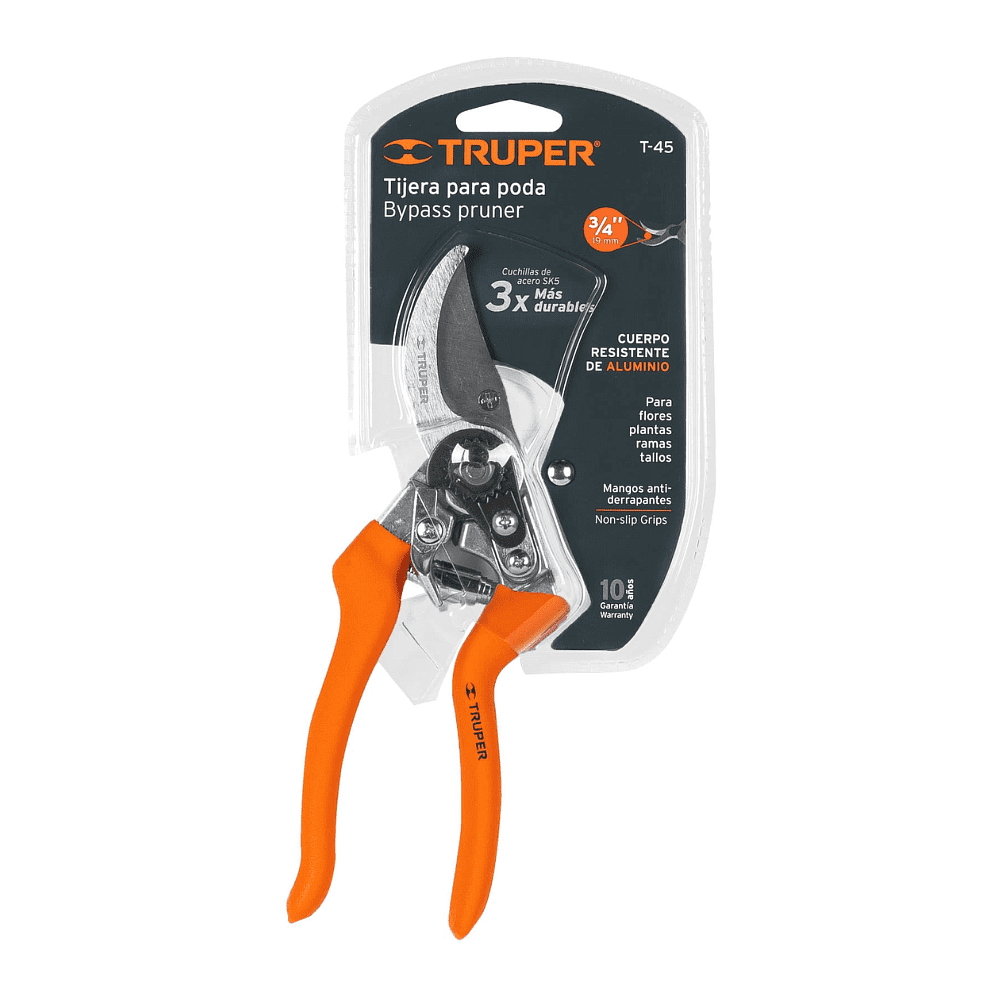 Секатор садовый Truper Т-45, 210 мм, SK5, оранжевый - 3