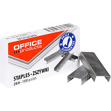 Скобы "Office Products", 24/6, 1000 шт, металлик