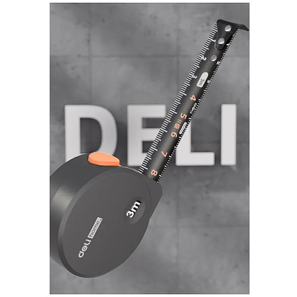 Рулетка Deli HS HT8316C, 3м х 16 мм, Soft Touch, оранжевый - 4