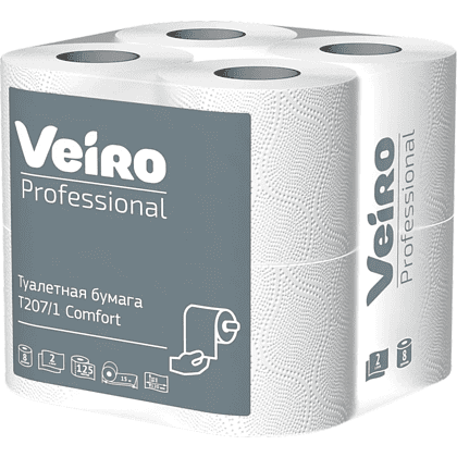 Бумага туалетная "Professional Comfort", 2 слоя, 8 рулонов - 3