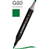 Маркер перманентный двусторонний "Sketchmarker Brush", G80 вечнозеленый