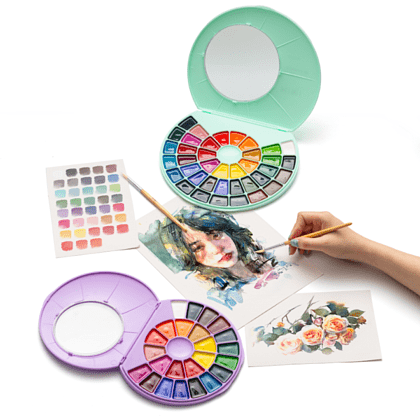 Краски акварельные "Himi", набор, 24 цвета, зелёный футляр - 7