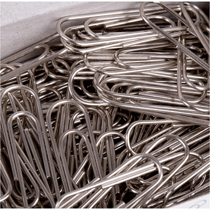 Скрепки никелевые "OfficeSpace", 28 мм, 100 штук, серебристый - 3