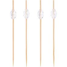 Пика кристалл прозрачный, 9 см, бамбук, 100 шт./упак