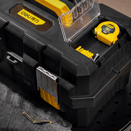 Ящик для инструмента Deli "DL432519", 445х240х230 мм, пластмасса, металлическая застежка - 3