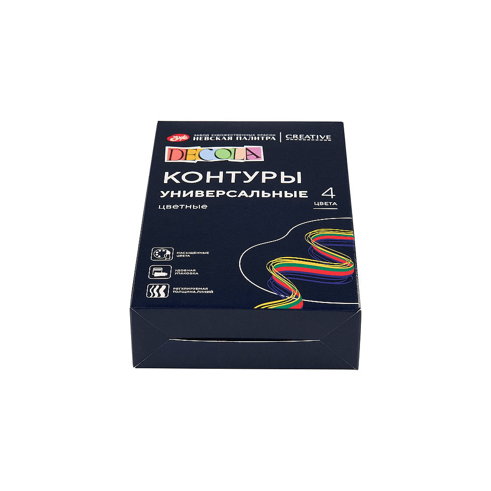 Контур акриловый универсальный "Декола classic", набор 4 цветов, 18 мл, тубы - 2
