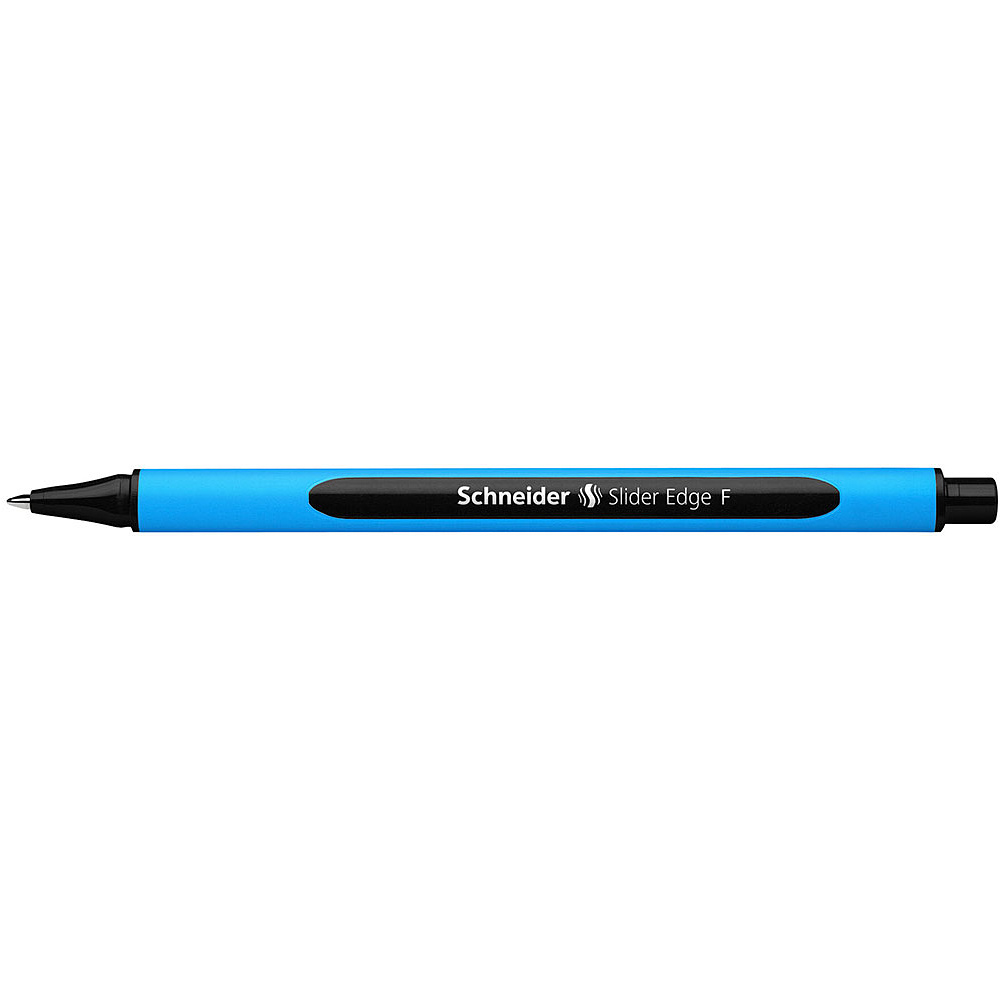 Ручка шариковая "Schneider Slider Edge F", голубой, черный, стерж. черный - 4