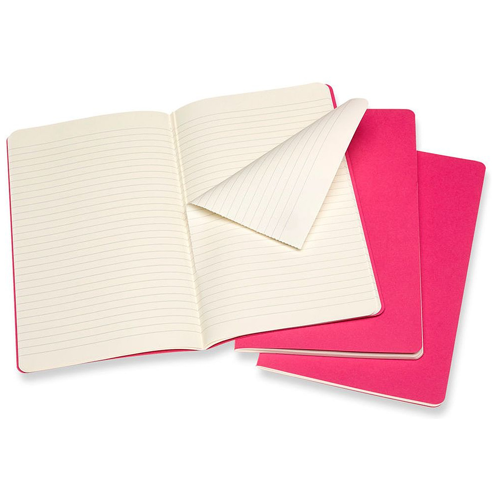 Блокнот "Cahier Journal Large", А5, 40 листов, линейка, 3 шт, розовый неон - 2