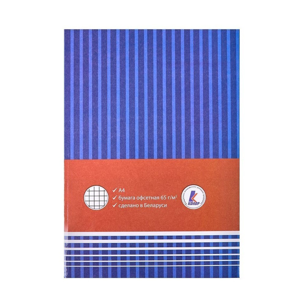 Книга канцелярская, A4, 100 листов, клетка, синий, красный - 2