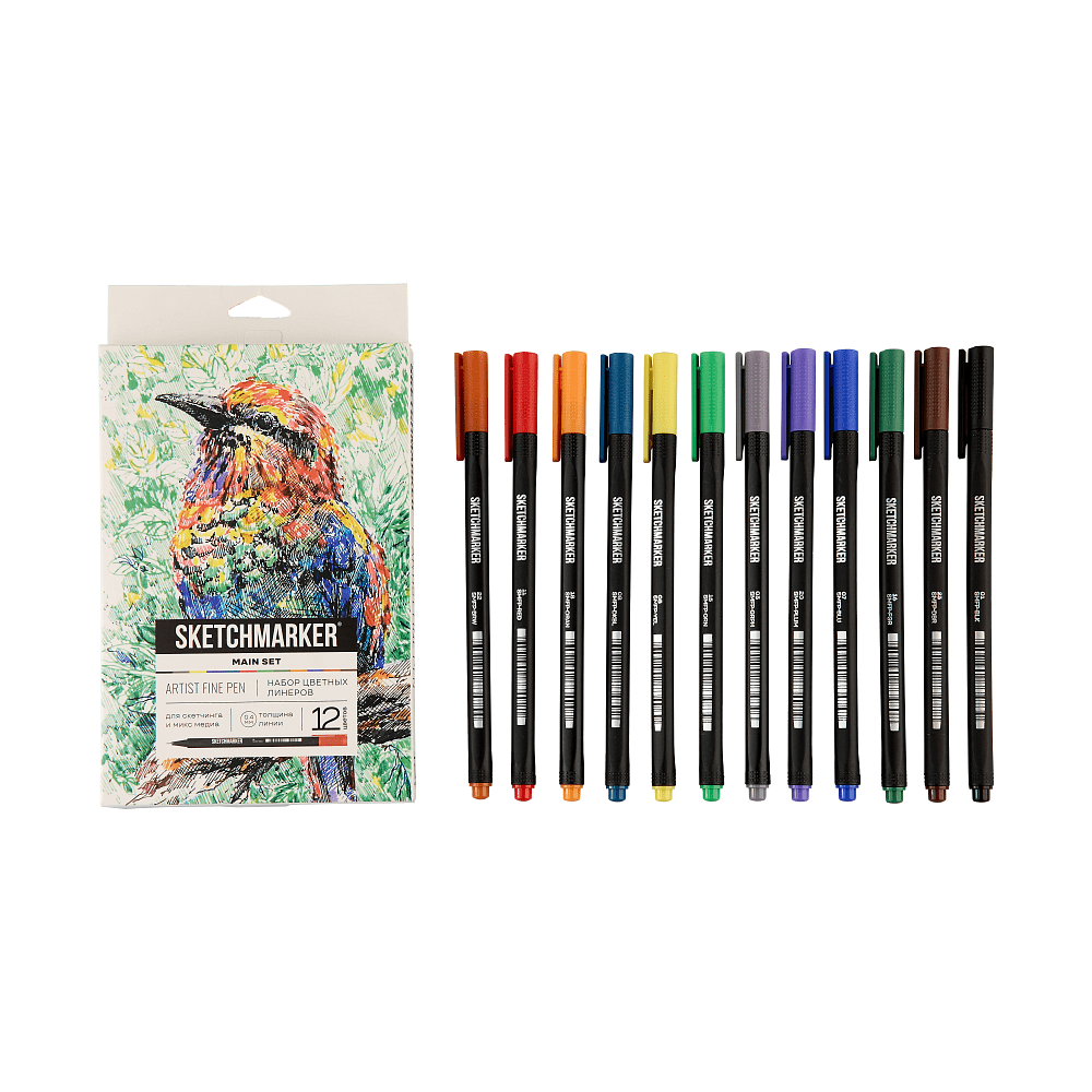 Ручка капиллярная "Sketchmarker Artist fine pen Main", 12 шт - 12