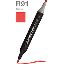 Маркер перманентный двусторонний "Sketchmarker Brush", R91 румяна