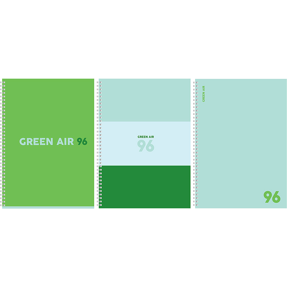 Тетрадь "Green air", А4, 96 листов, клетка, ассорти