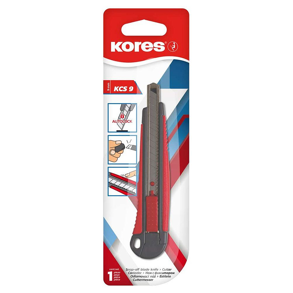 Нож для бумаги "Kores", малый, усиленный, 0,9 см - 2