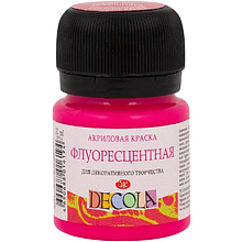 Краска акриловая неон "Декола", 319 карминовая, 20 мл., банка
