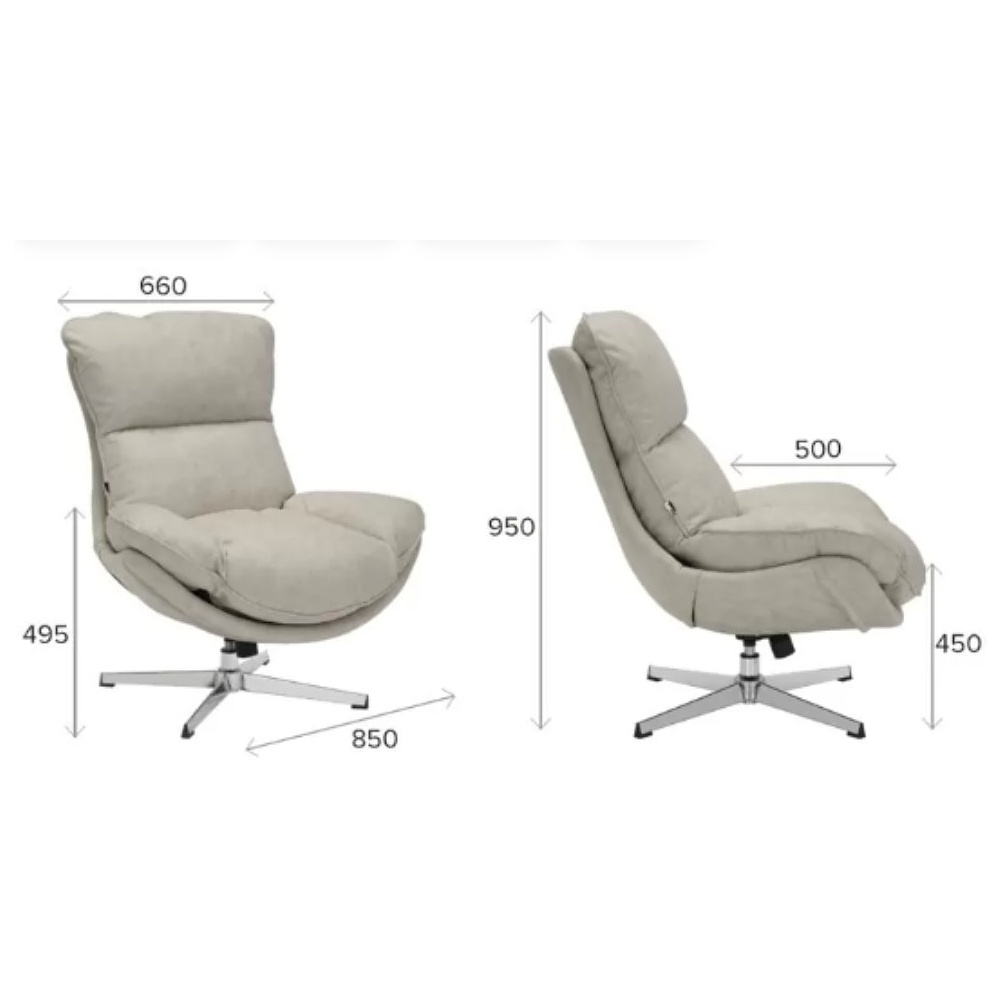 Кресло мягкое EVERPROF Mango, ткань, серый - 5