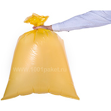 Мешки для мусора Ромашка Премиум, 120 л, ПВД, 35 мкм, 70х110 см, 10 шт/рулон, желтый