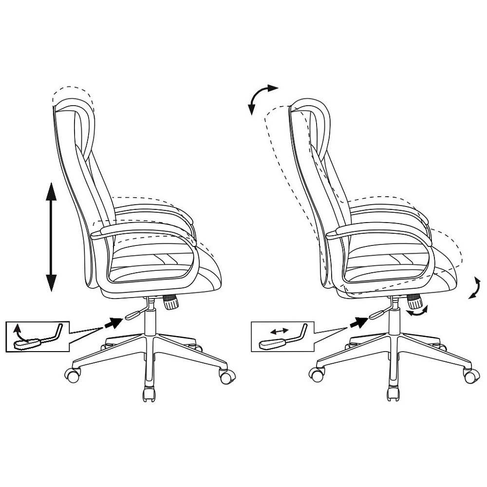 Кресло игровое Бюрократ "Zombie 8", экокожа, пластик, черный, желтый - 5