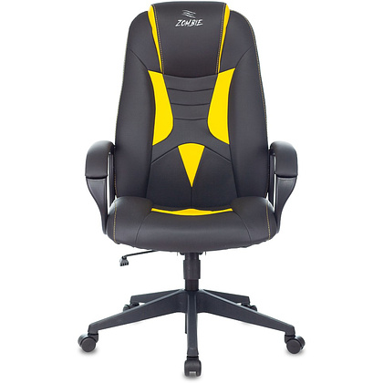 Кресло игровое Бюрократ "Zombie 8", экокожа, пластик, черный, желтый - 2