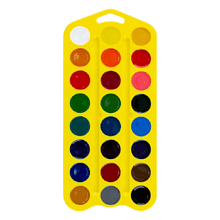 Краски акварельные "Цветик", 24 цвета, желтый