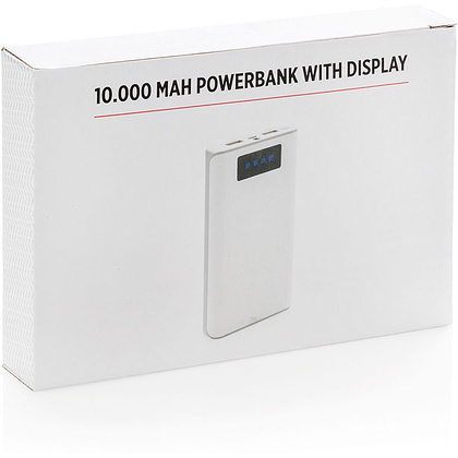 Зарядное устройство (аккумулятор) Power Bank "P324.363" с экраном, 10000, белый, серый - 6
