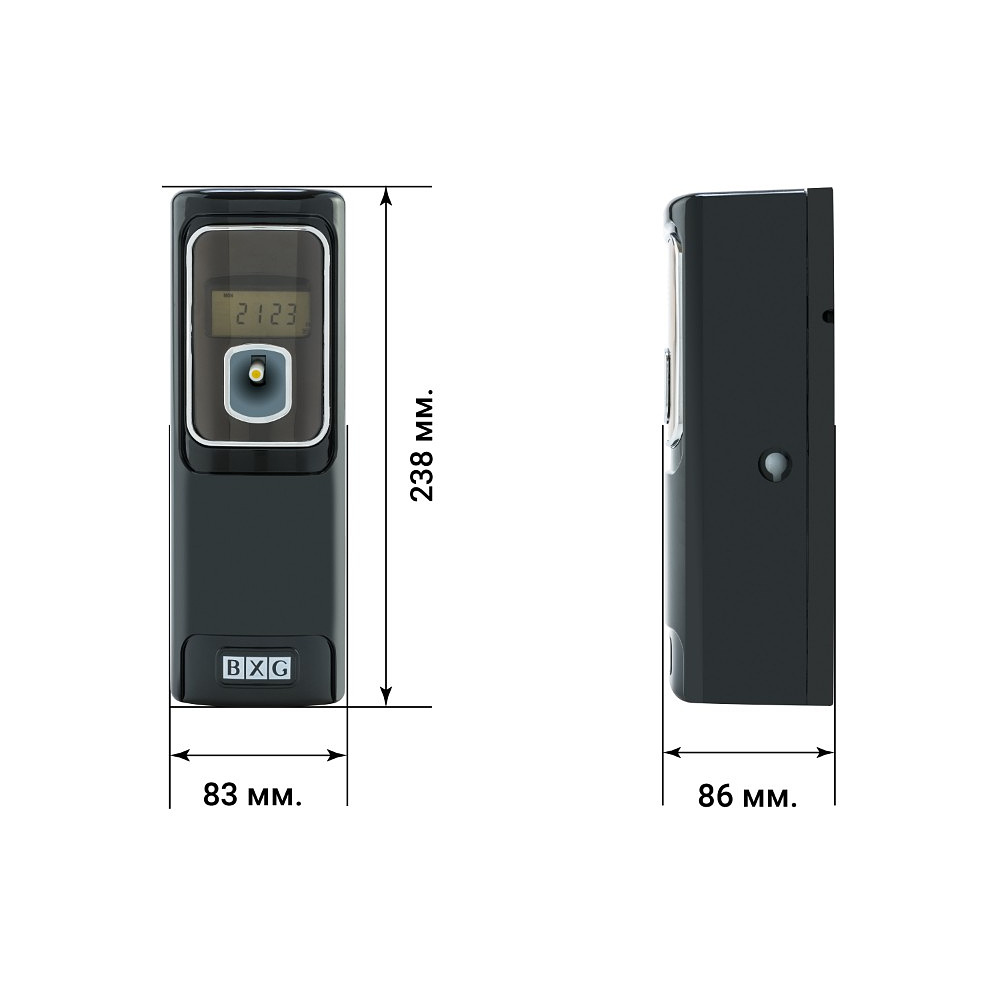 Диспенсер для аэрозольного освежителя воздуха BXG-AR-6006B, электронный, черный - 9