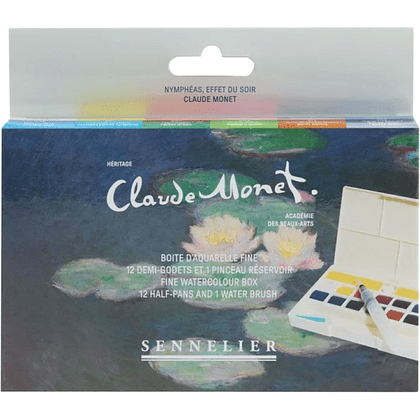 Набор красок акварельных "Sennelier. Claude Monet - Water Lilies.Evening Effect", 12 цветов, полукюветы