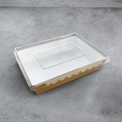 Контейнер бумажный для салата, 1000 мл, 150 шт/упак, крафт - 2