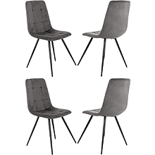 Стул Бюрократ "CH-K1_4", ткань, тёмно-серый, металл, комплект 4 штуки