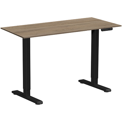 Стол с электроприводом WellDesk Prime 1300x675х18 черный/дуб денвер трюфель (9191461+9072454)