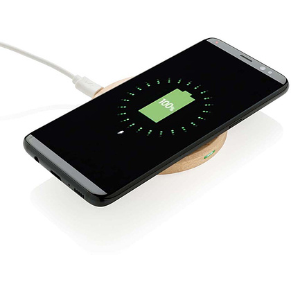 Зарядное устройство (индуктивное) "Wood" беспроводное, коричневый - 2