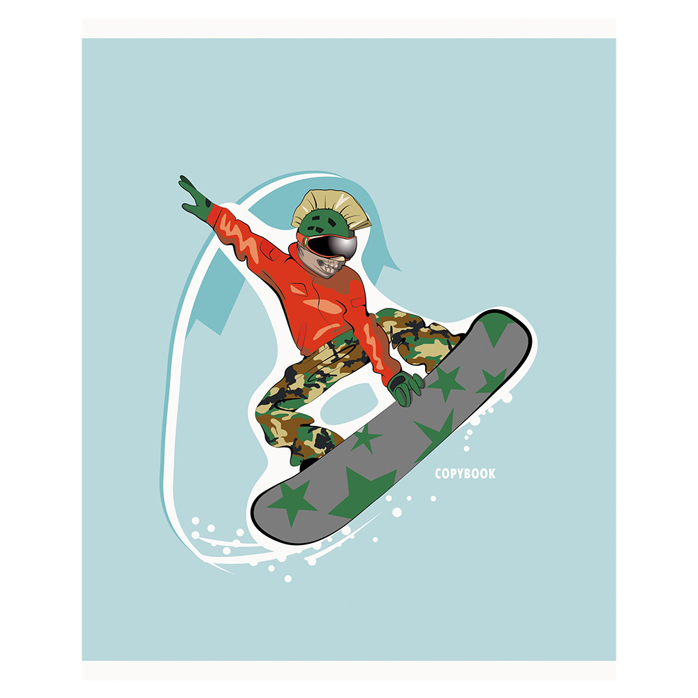 Тетрадь "Snowboarding", А5, 48 листов, линейка, ассорти - 5