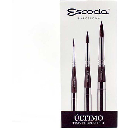Набор кистей "Escoda Ultimo", имитация белки, круглая, складная №2, 6, 10