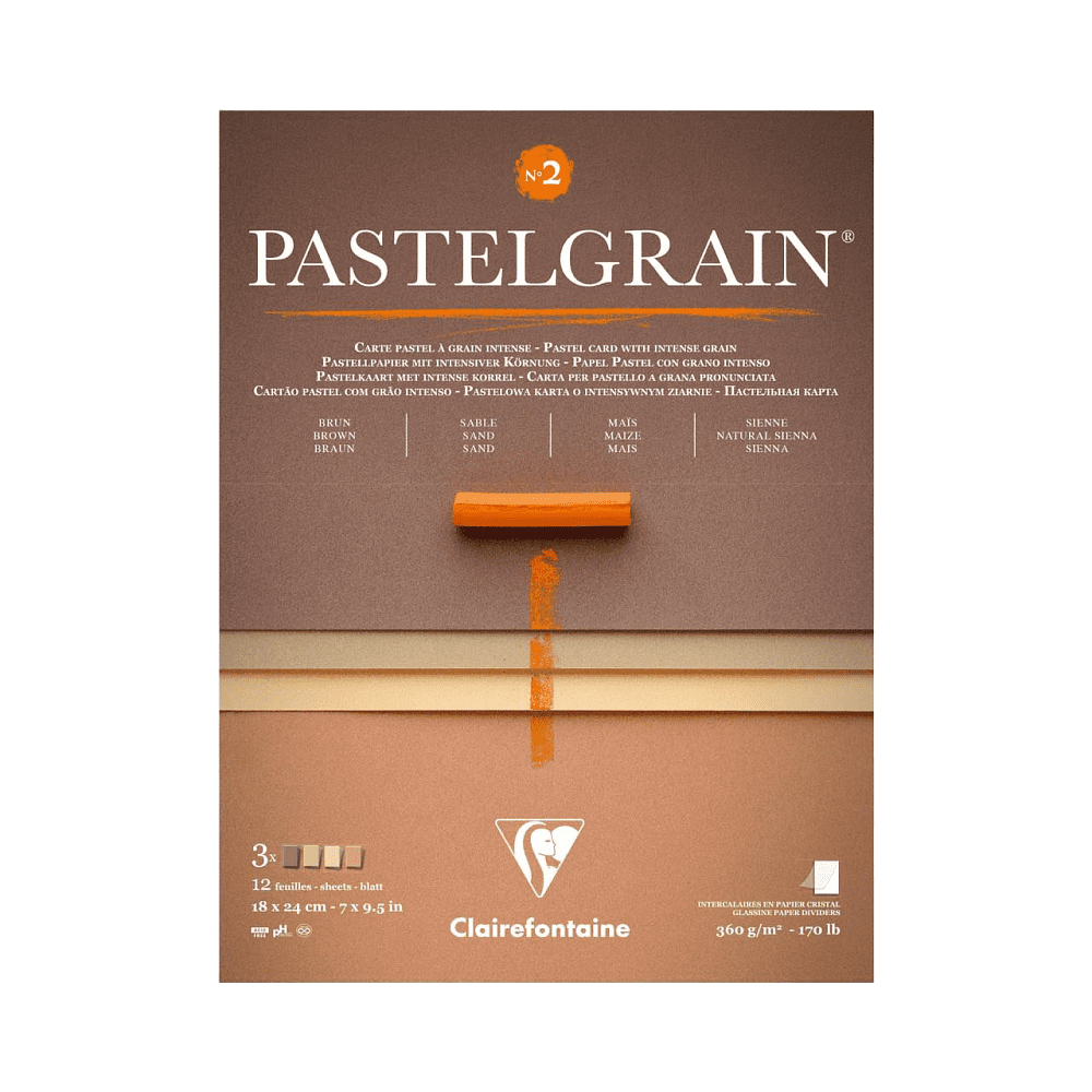 Блок бумаги для пастели "PastelGrain" 4 оттенка, 18х24см, 360 г, 12 листов, №2