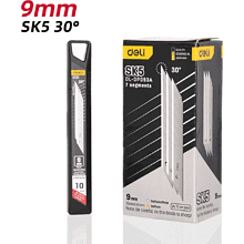 Лезвия для малого ножа "Deli SK5", 9 мм, 10 штук