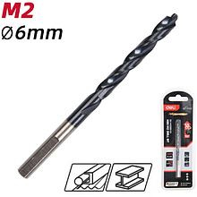 Сверло по металлу Deli RS EDH-MHZ060-E4, 6.0 мм, DIN 338, HSS-TiN