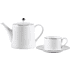 Набор посуды чайник и чашка с блюдцем "Platinum", фарфор, белый