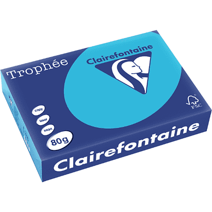 Бумага цветная "Trophée", А4, 500 листов, 80 г/м2, ярко-голубой, -50%