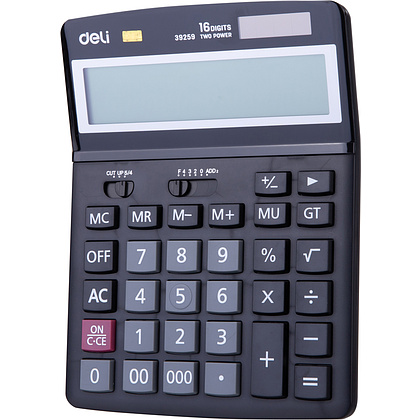 Калькулятор настольный Deli "39259", 16-разрядный, черный - 2