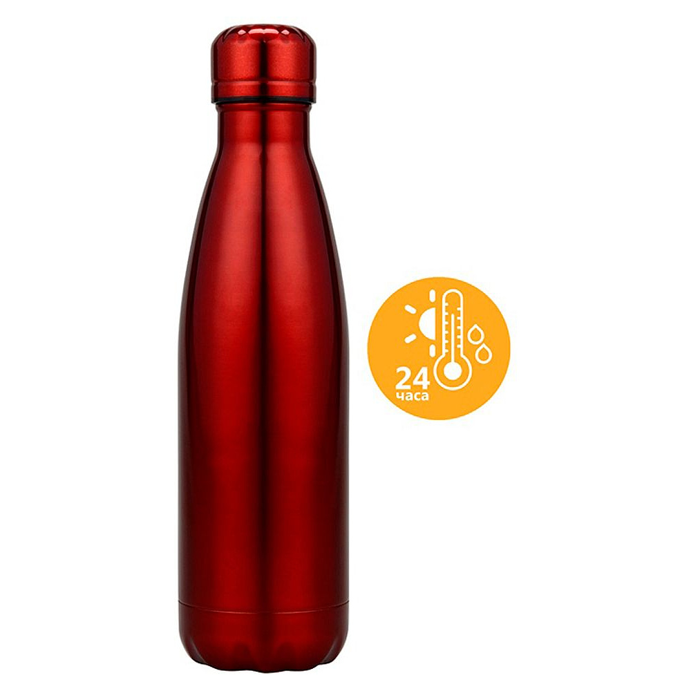 Бутылка для воды "Актив", металл, 500 мл, красный