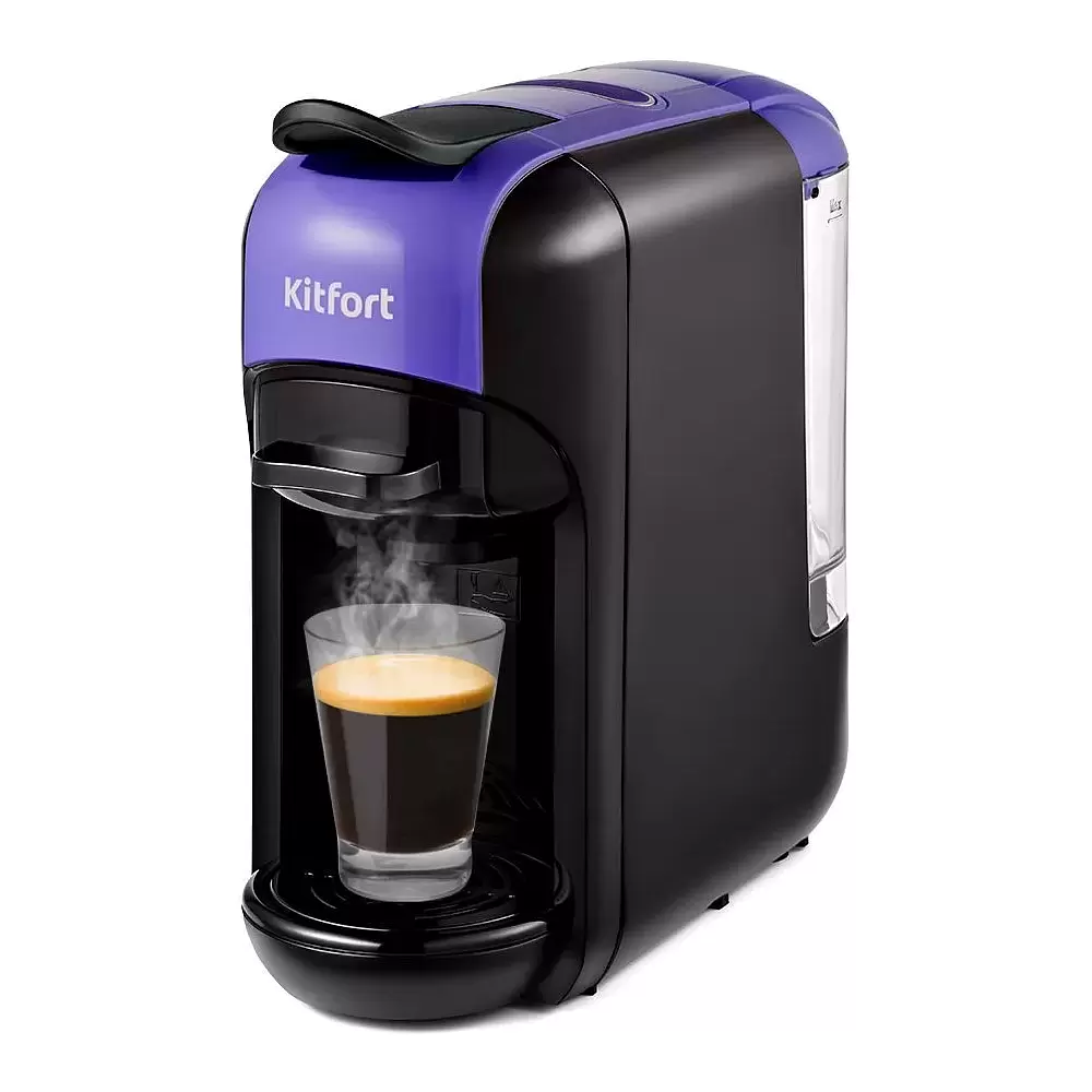 Кофеварка Kitfort KT-7105-1, черно-фиолетовая