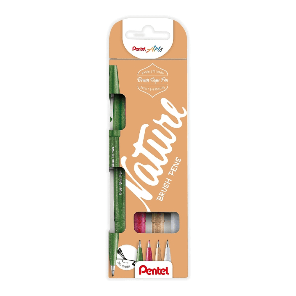 Маркер-кисть "Brush Sign pen. Nature", 4 шт
