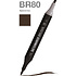 Маркер перманентный двусторонний "Sketchmarker Brush", BR80 брюнетка