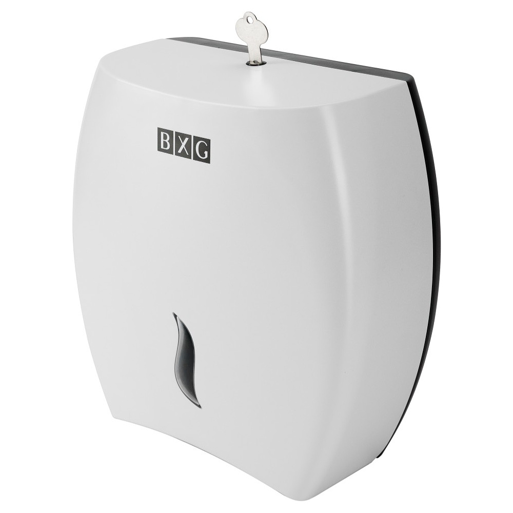Диспенсер для туалетной бумаги в больших и средних рулонах BXG-PD-8002, ABS-пластик, белый
